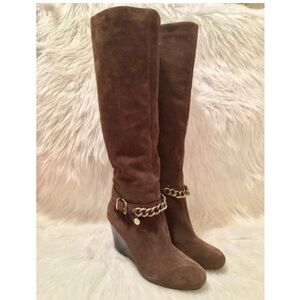 BCBGeneration Suede Merryl Wedge Knee High Boot